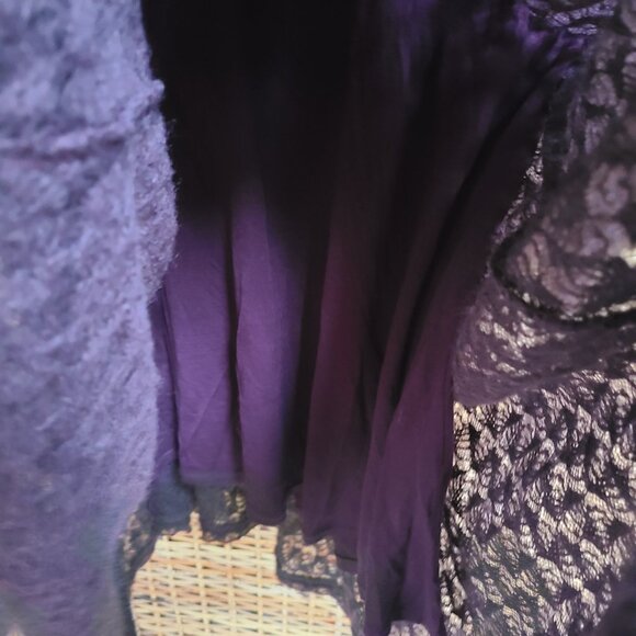 Free People Dress Dark Brown 2 Layer SZ M Dolman Sleeve Drawstring Tassels Urban - Picture 2 of 11